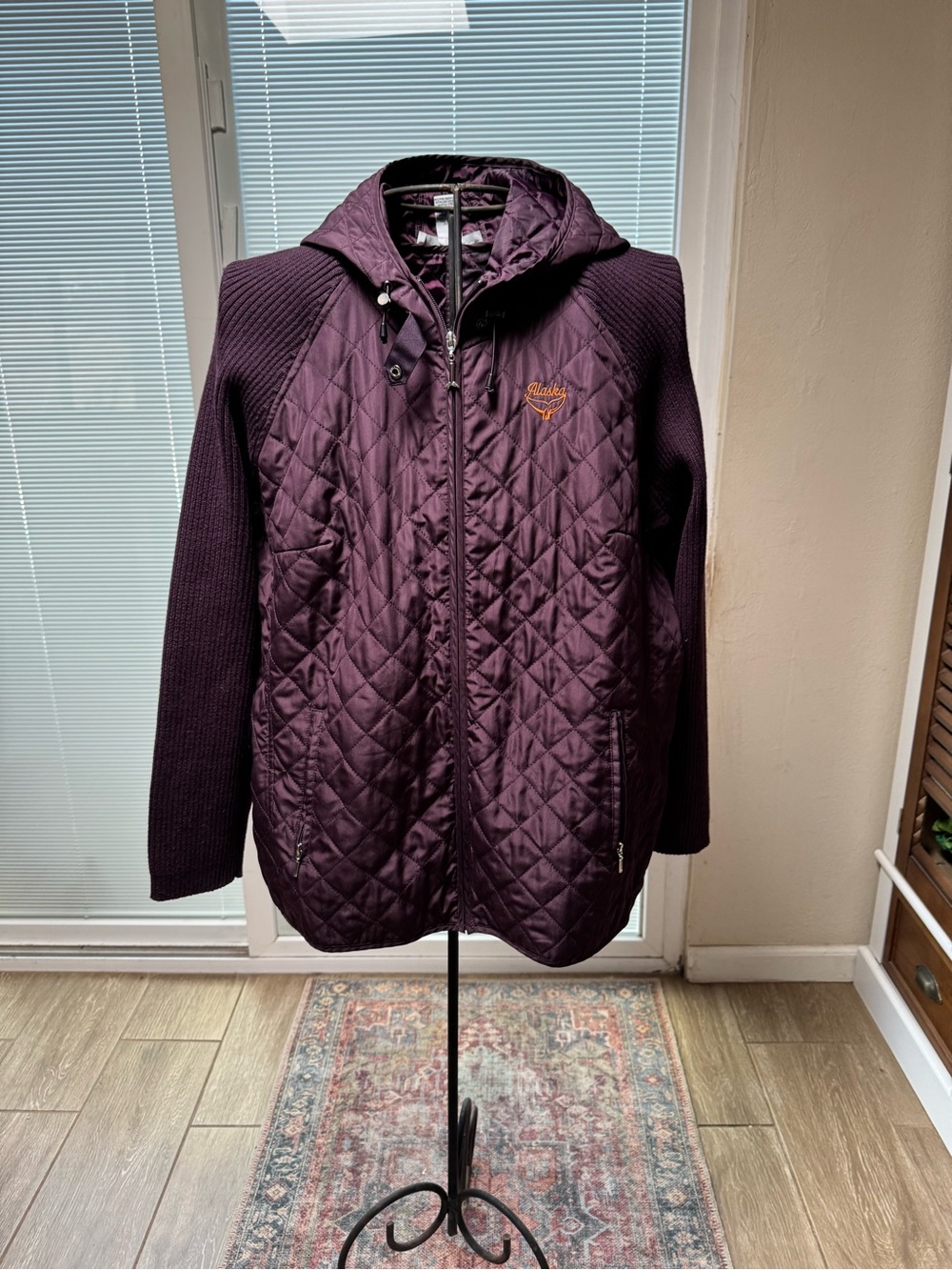 Quilted Hooded Puffer Jacket in Deep Plum by Barbour